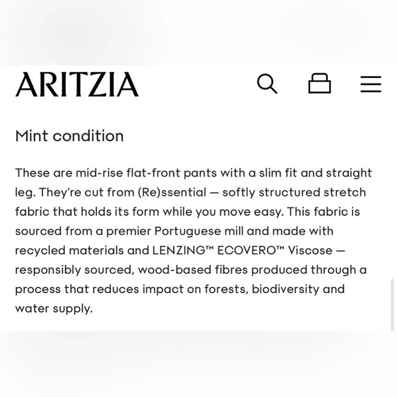 Aritzia Babaton Minter Pants Matte Pearl Size 6 Straight Leg (Re)ssential - Picture 8 of 12